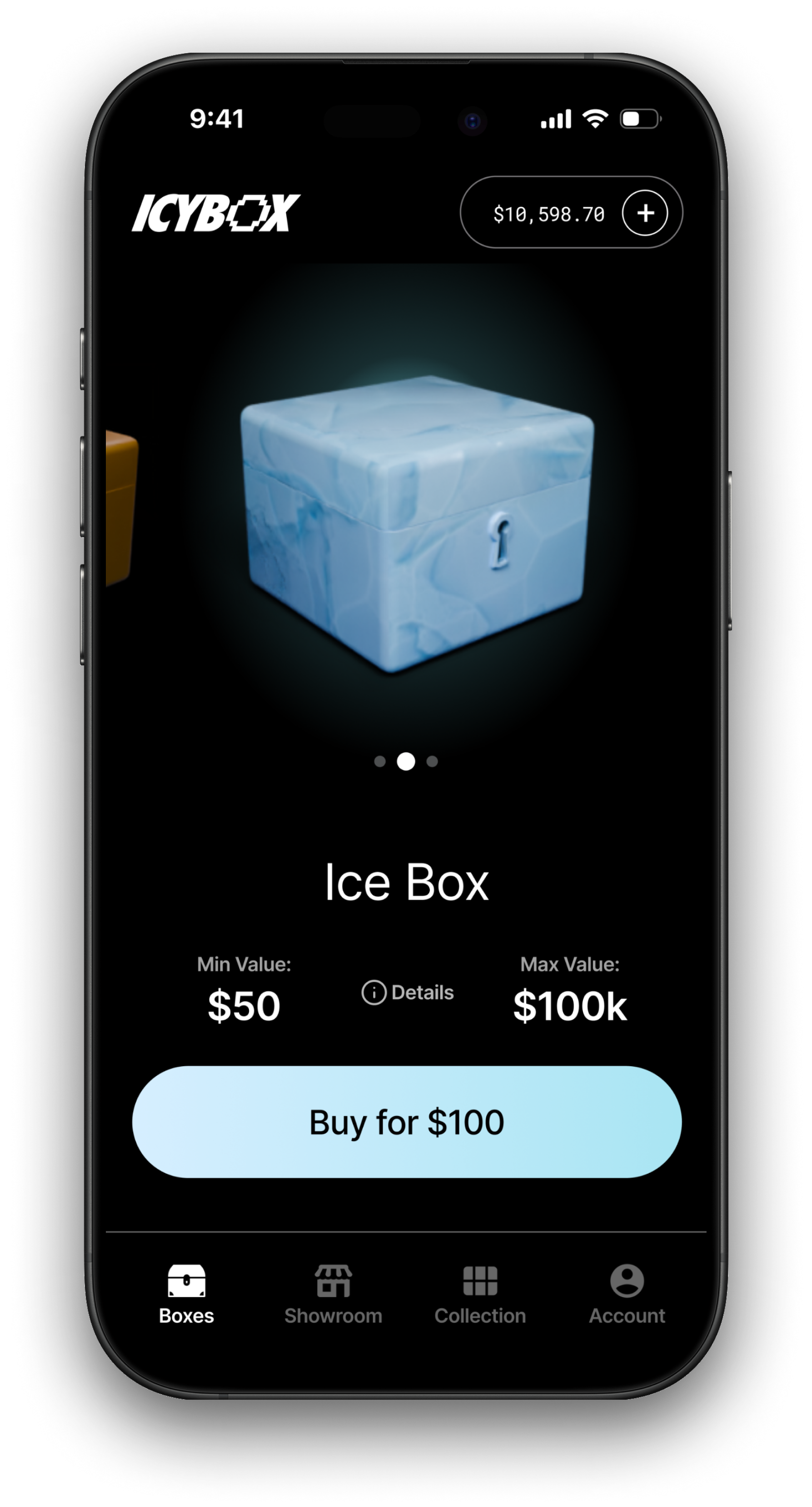 IcyBox App - Ice Box Screen